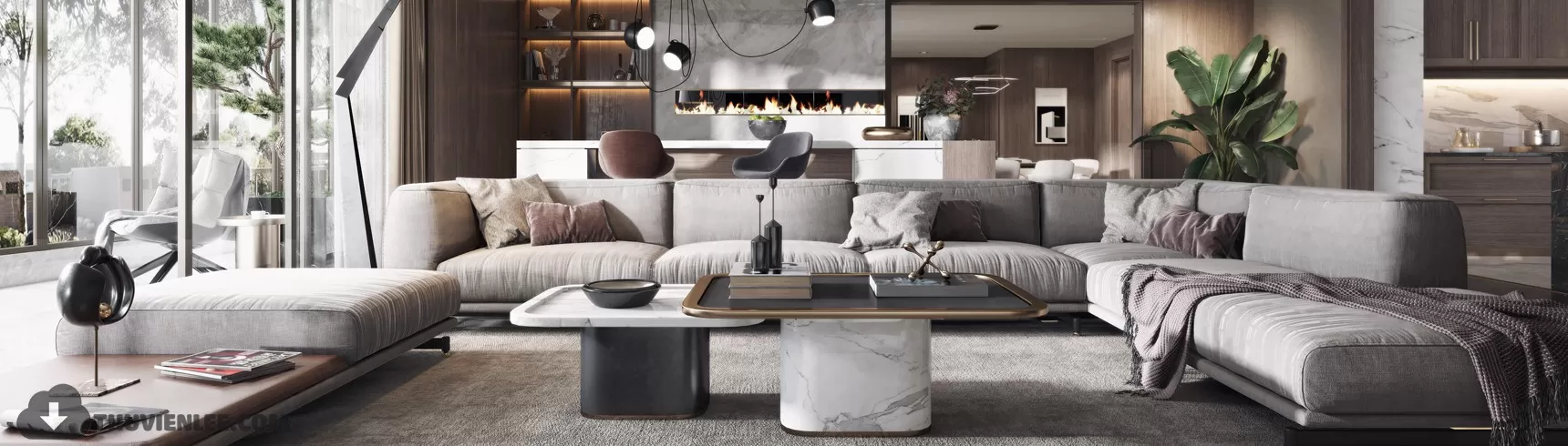 LIVING ROOM - MODERN STYLE - 3D MODELS