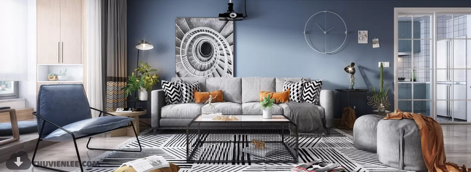 LIVING ROOM - MODERN STYLE - 3D MODELS