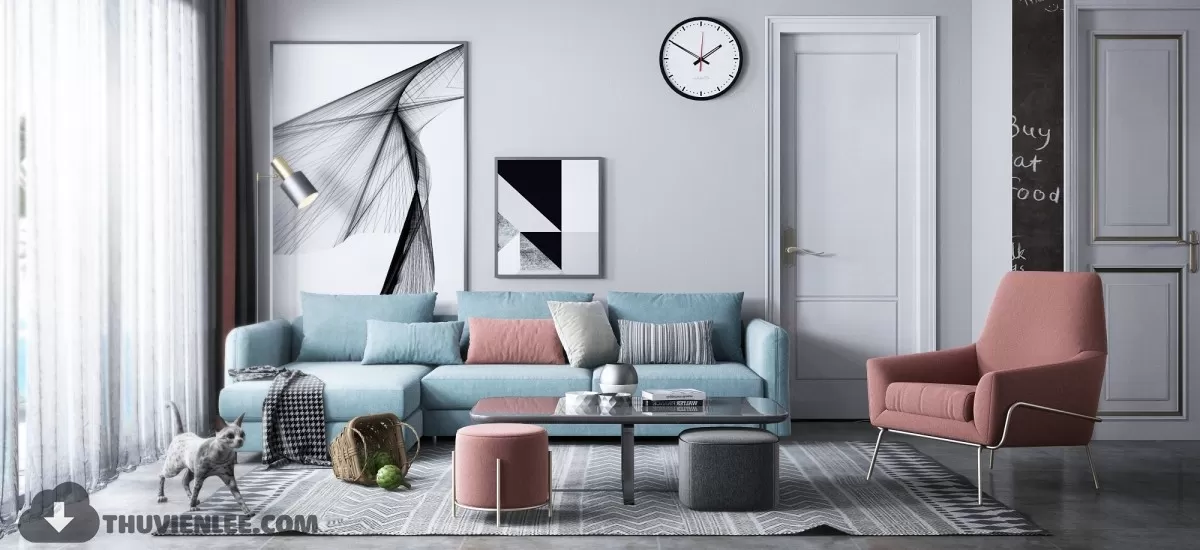 LIVING ROOM - MODERN STYLE - 3D MODELS