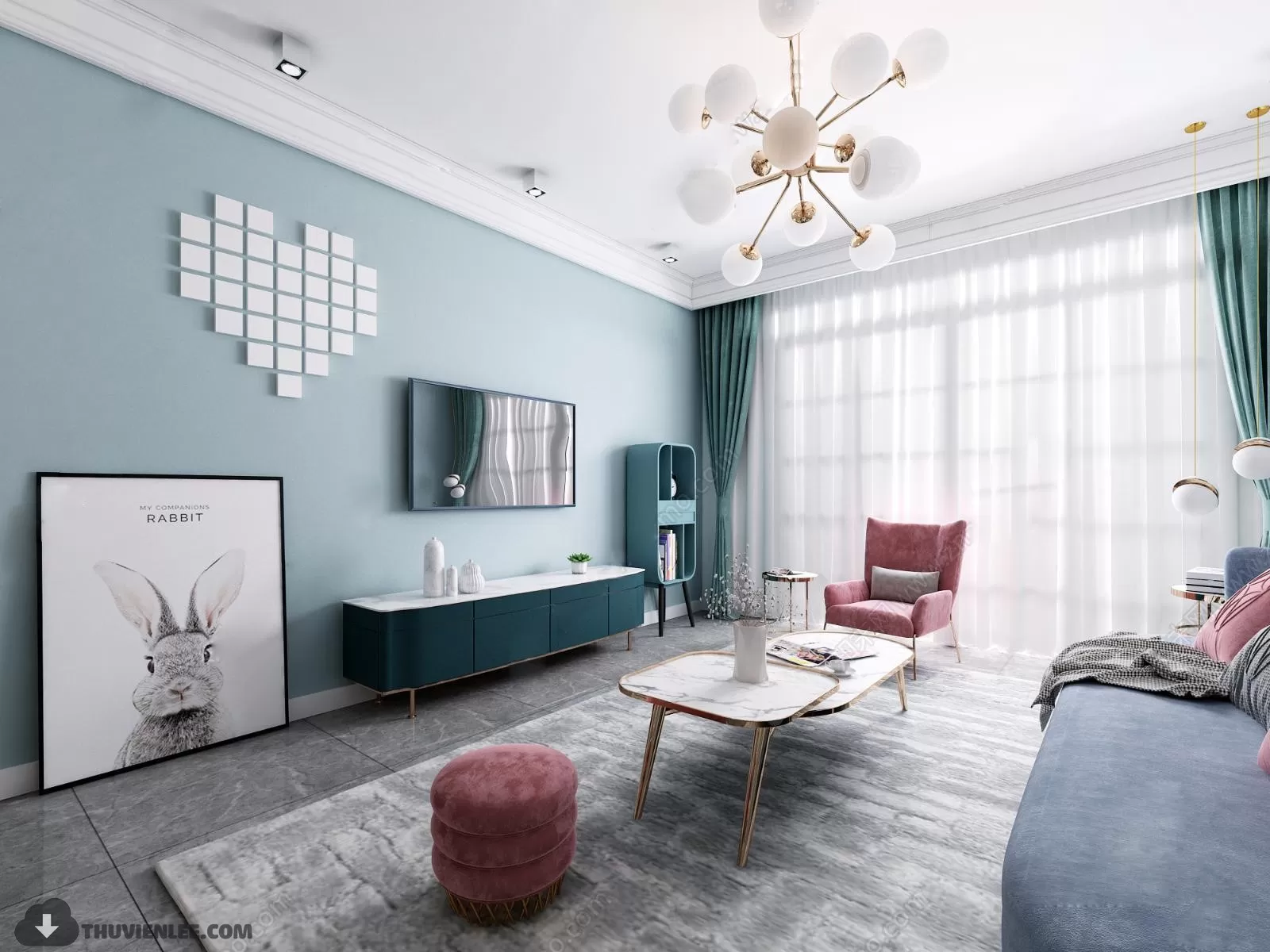 LIVING ROOM - MODERN STYLE - 3D MODELS