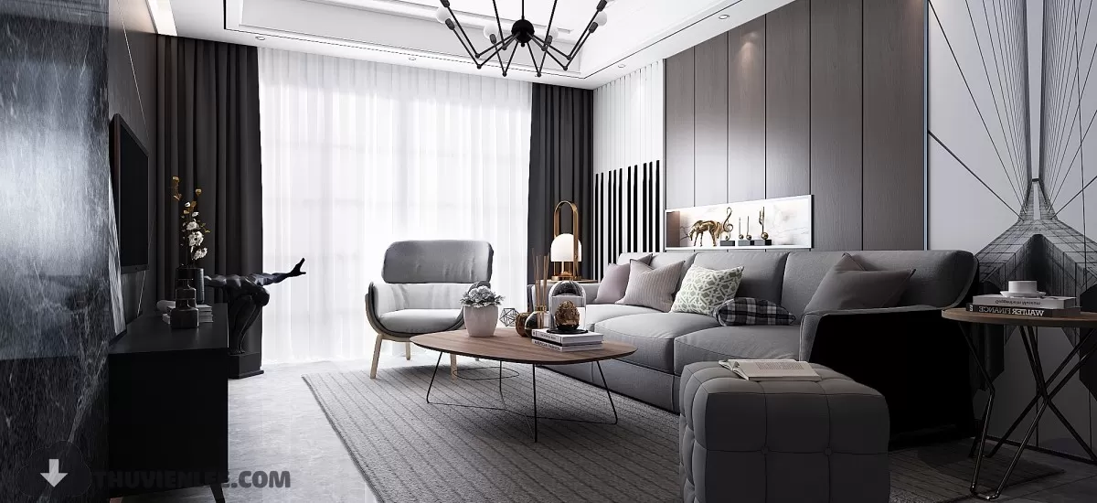 LIVING ROOM - MODERN STYLE - 3D MODELS