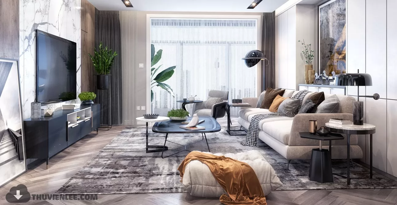 LIVING ROOM - MODERN STYLE - 3D MODELS