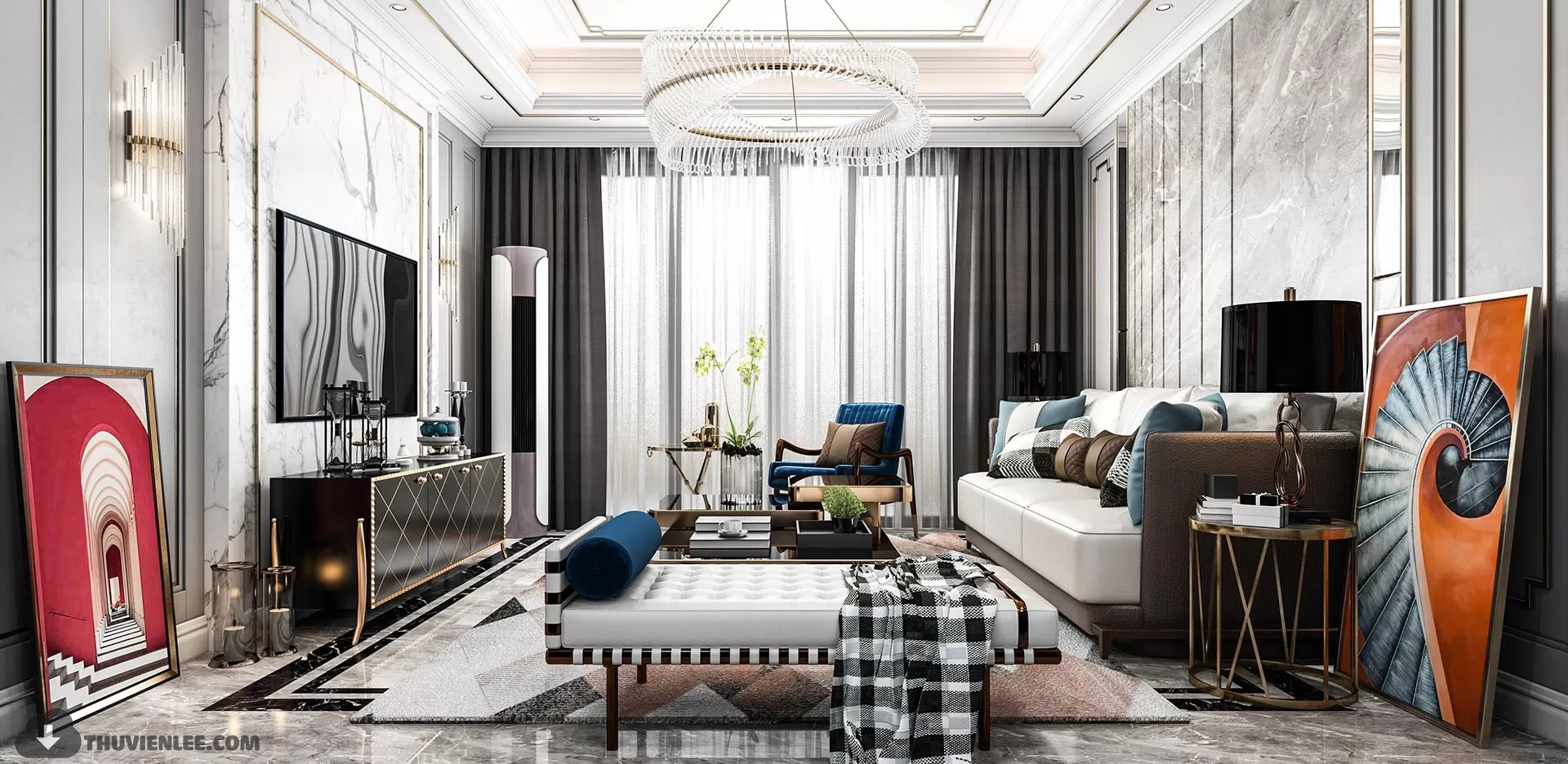 LIVING ROOM - MODERN STYLE - 3D MODELS