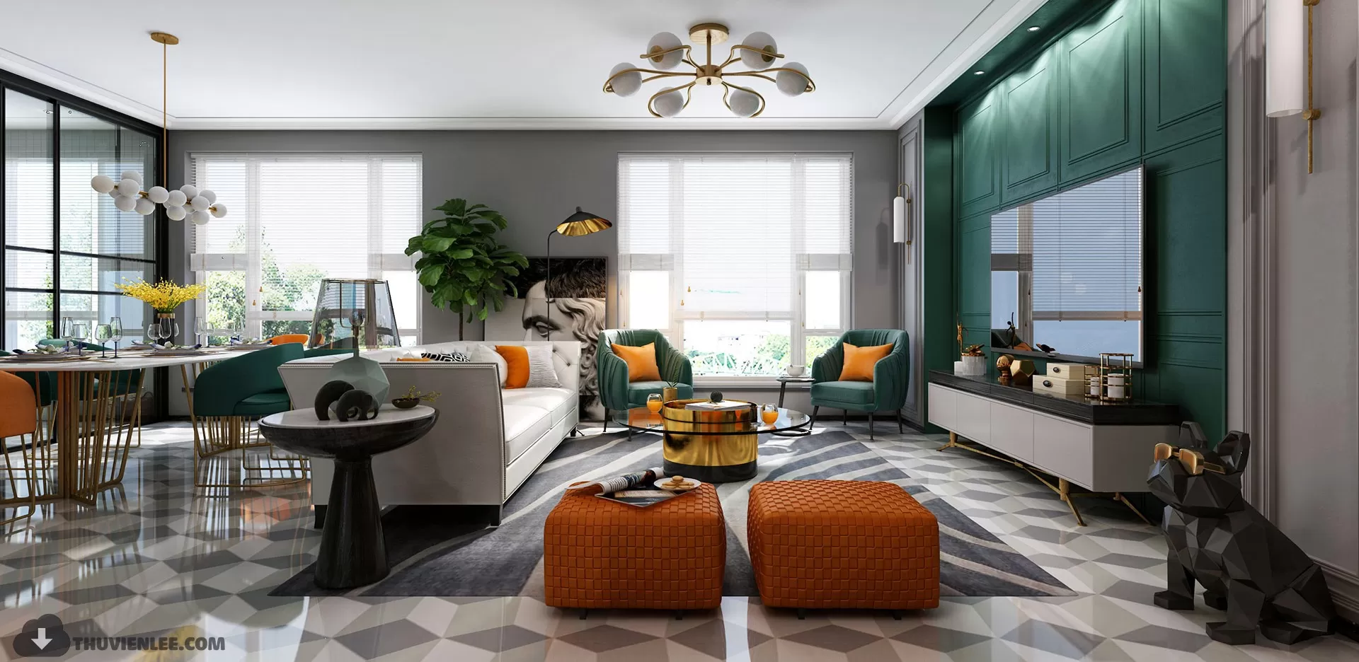 LIVING ROOM - MODERN STYLE - 3D MODELS