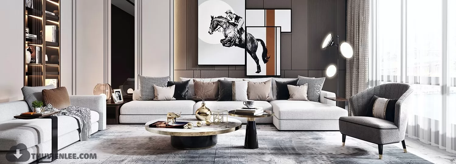 LIVING ROOM - MODERN STYLE - 3D MODELS