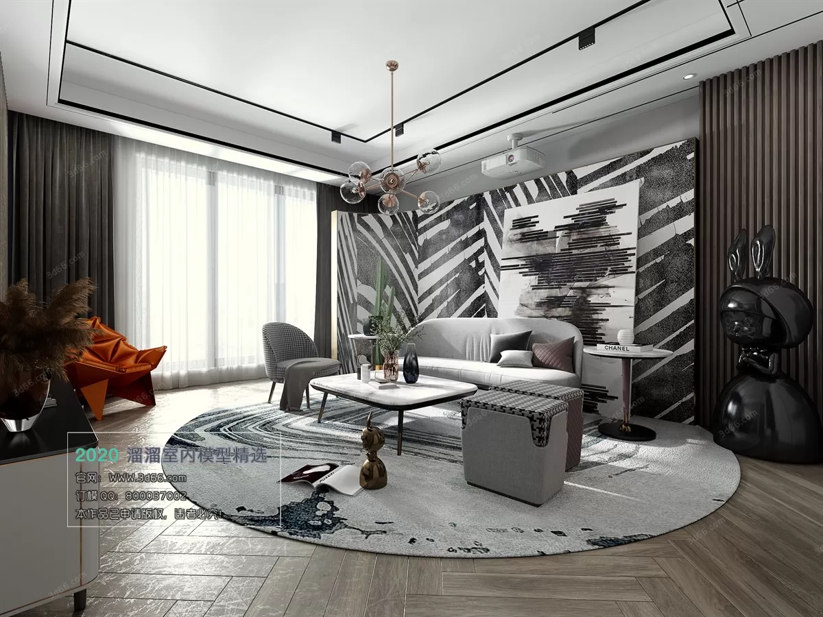 LIVING ROOM - MODERN STYLE - 3D MODELS