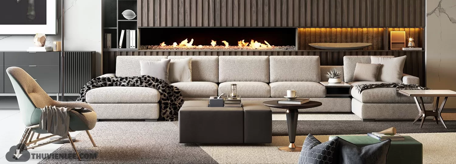 LIVING ROOM - MODERN STYLE - 3D MODELS