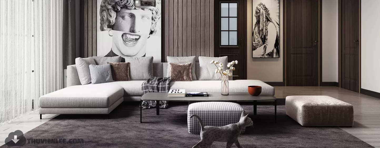 LIVING ROOM - MODERN STYLE - 3D MODELS