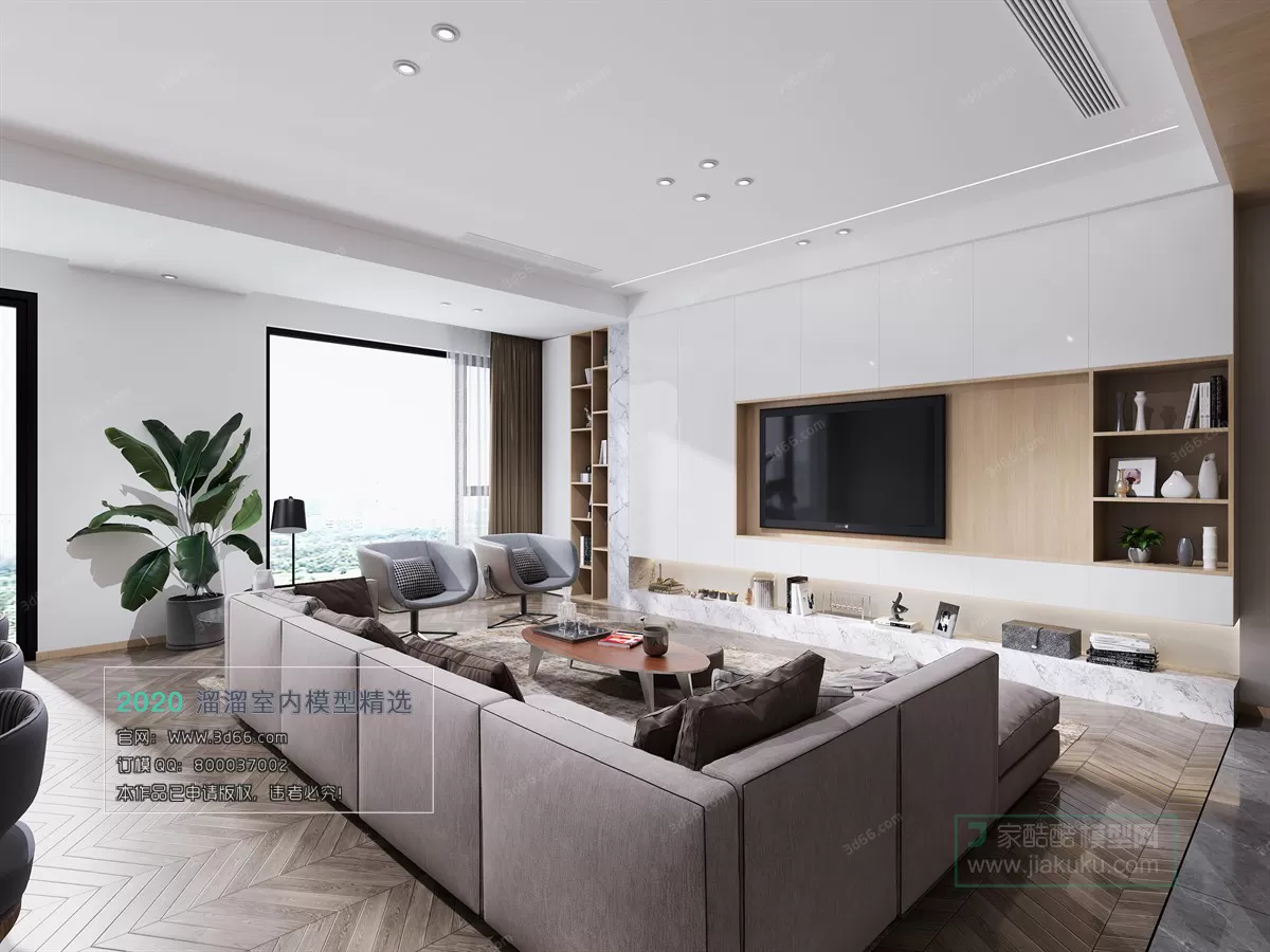 LIVING ROOM - MODERN STYLE - 3D MODELS