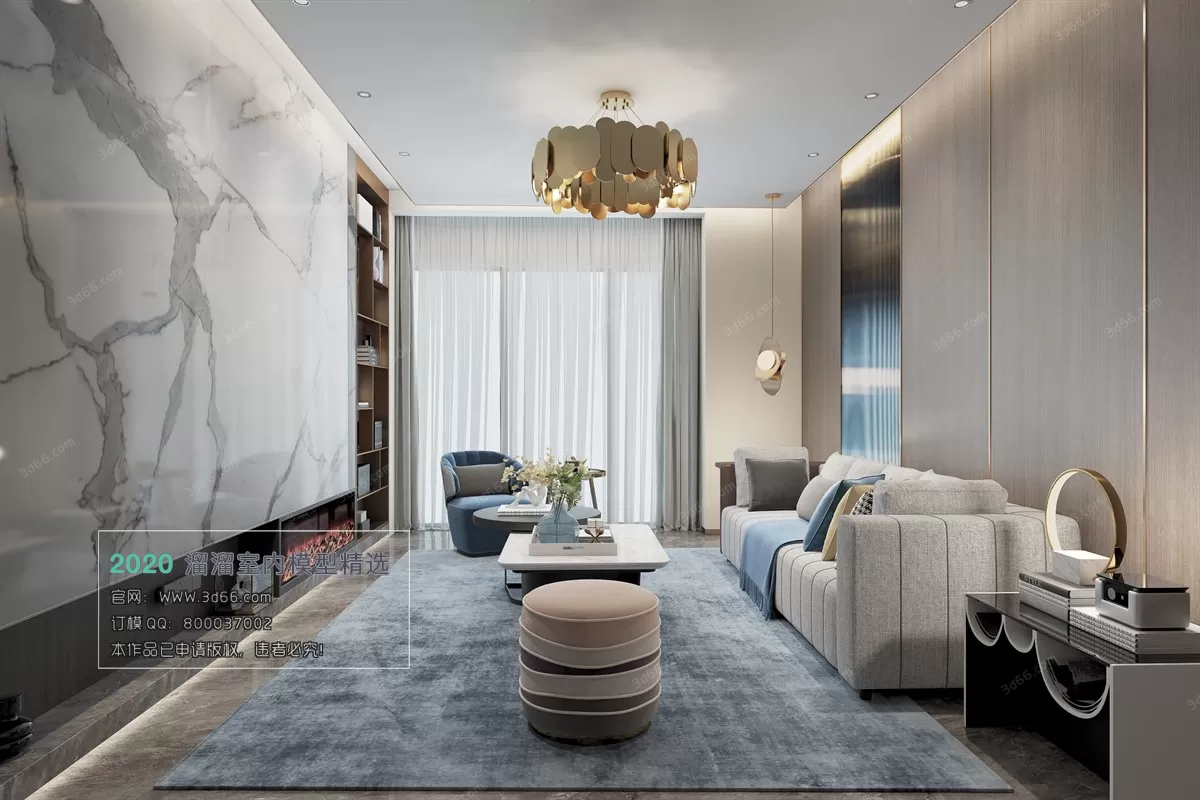 LIVING ROOM - MODERN STYLE - 3D MODELS