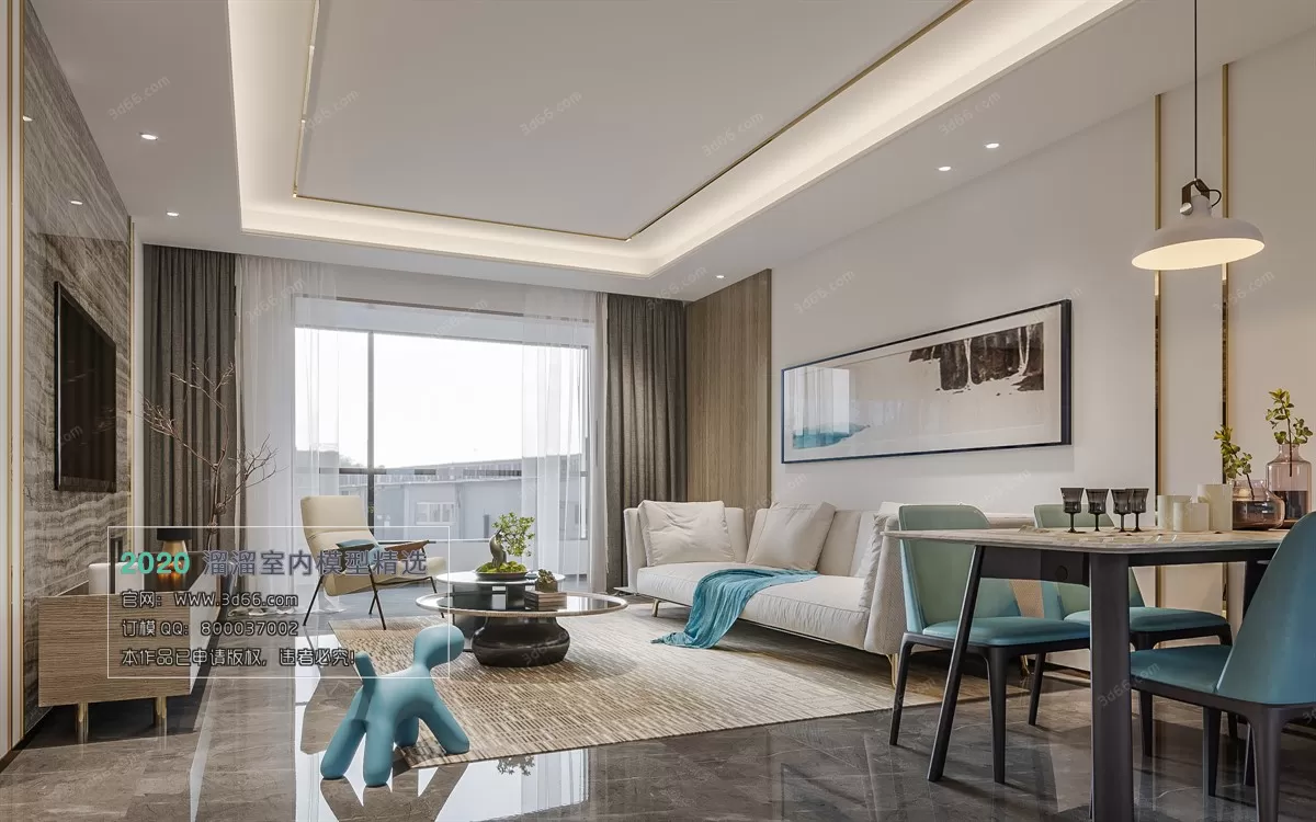 LIVING ROOM - MODERN STYLE - 3D MODELS