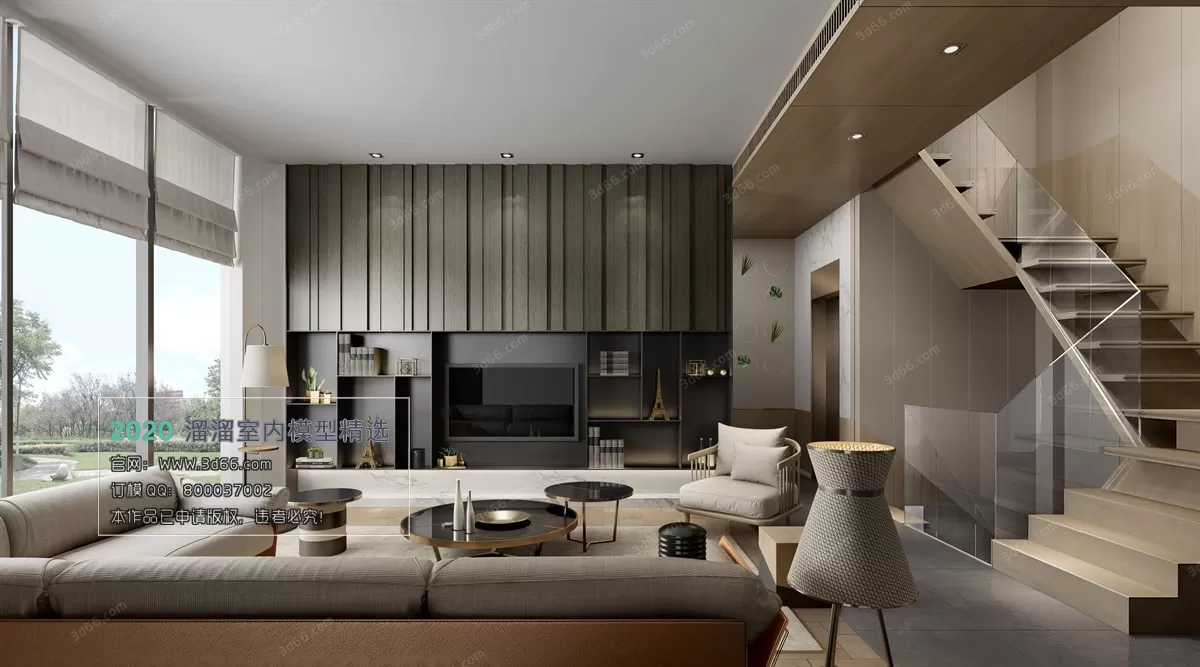 LIVING ROOM - MODERN STYLE - 3D MODELS