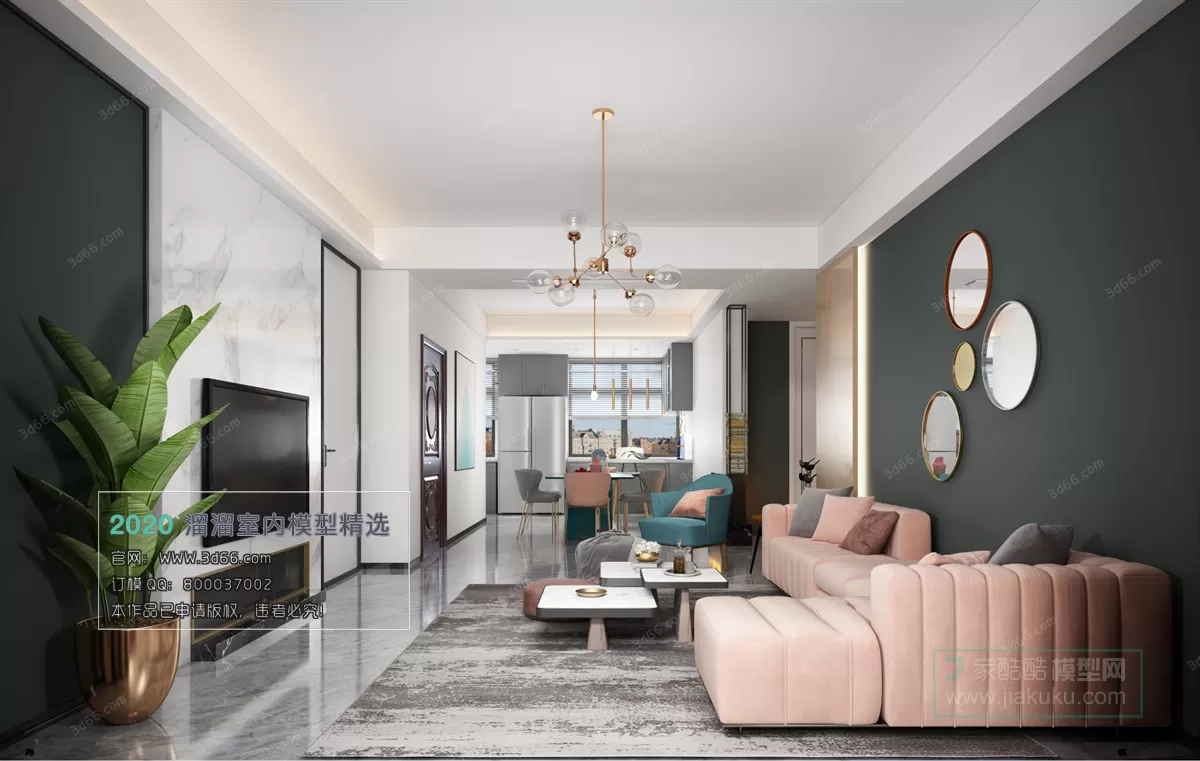 LIVING ROOM - MODERN STYLE - 3D MODELS