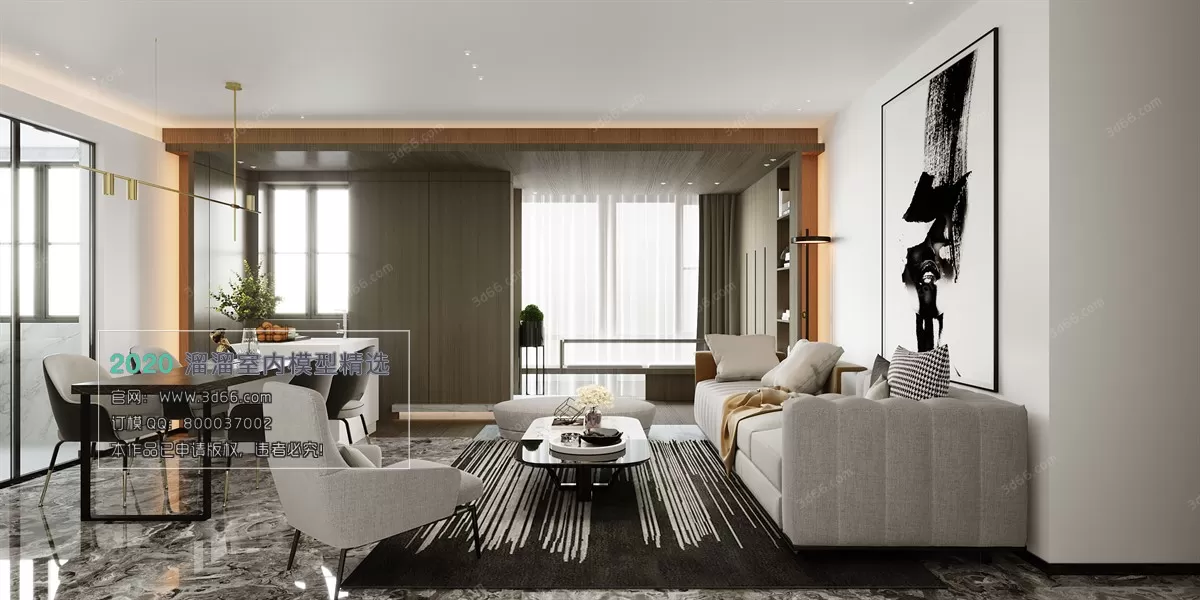 LIVING ROOM - MODERN STYLE - 3D MODELS