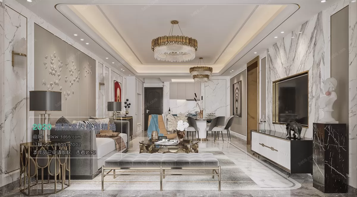 LIVING ROOM - MODERN STYLE - 3D MODELS