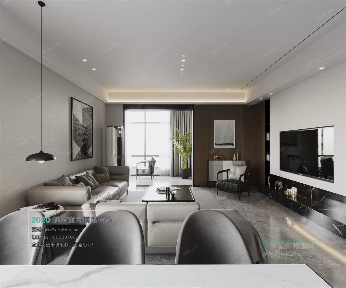 LIVING ROOM - MODERN STYLE - 3D MODELS