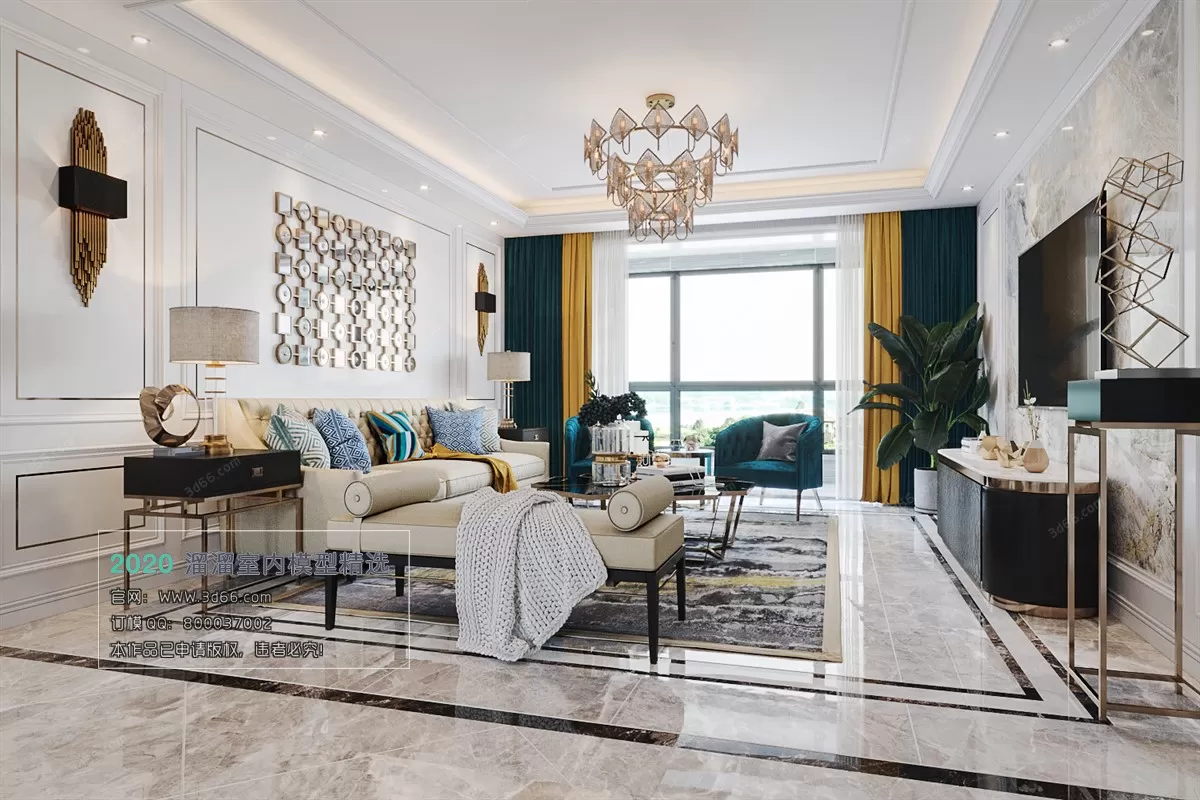 LIVING ROOM - MODERN STYLE - 3D MODELS