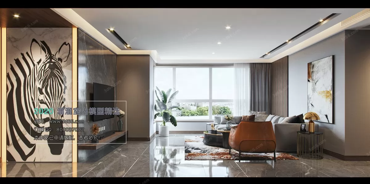 LIVING ROOM - MODERN STYLE - 3D MODELS