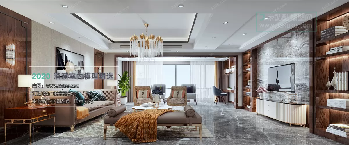 LIVING ROOM - MODERN STYLE - 3D MODELS