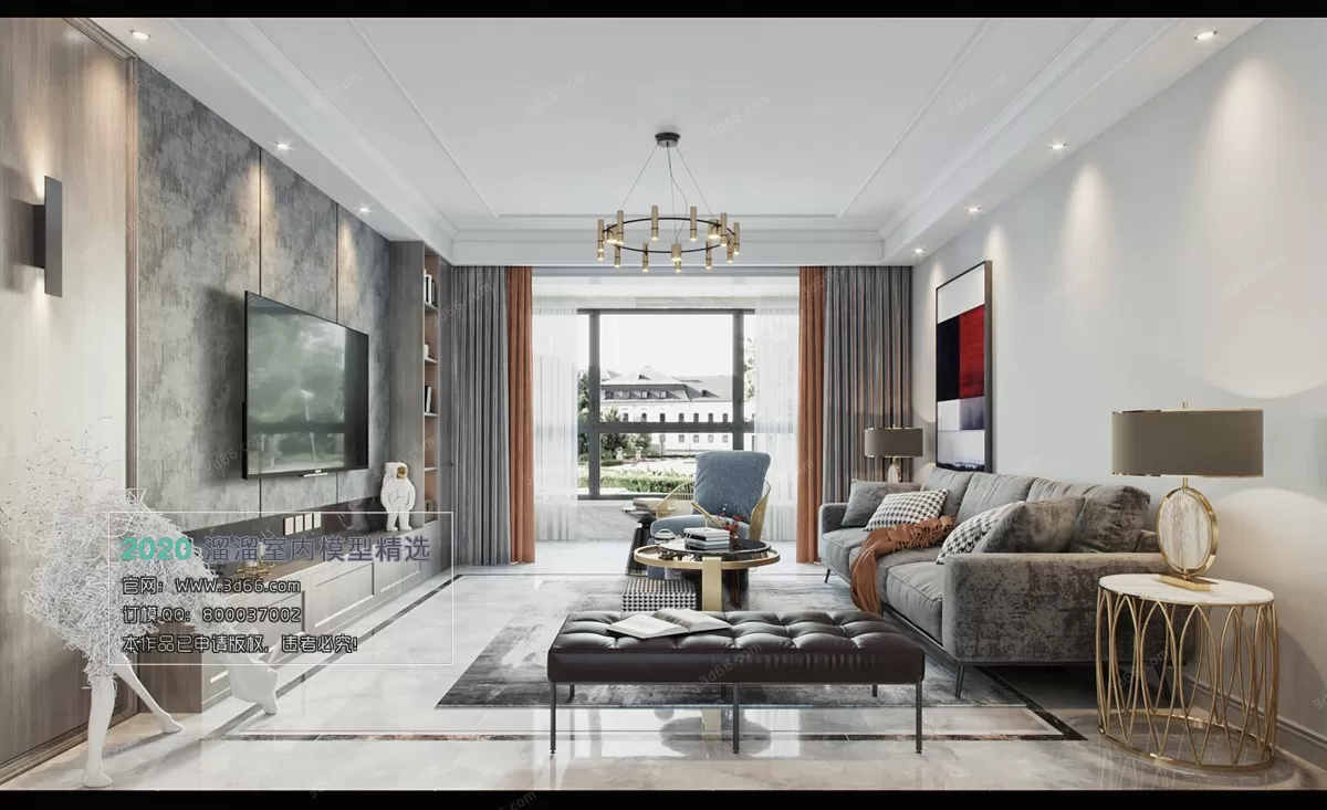 LIVING ROOM - MODERN STYLE - 3D MODELS