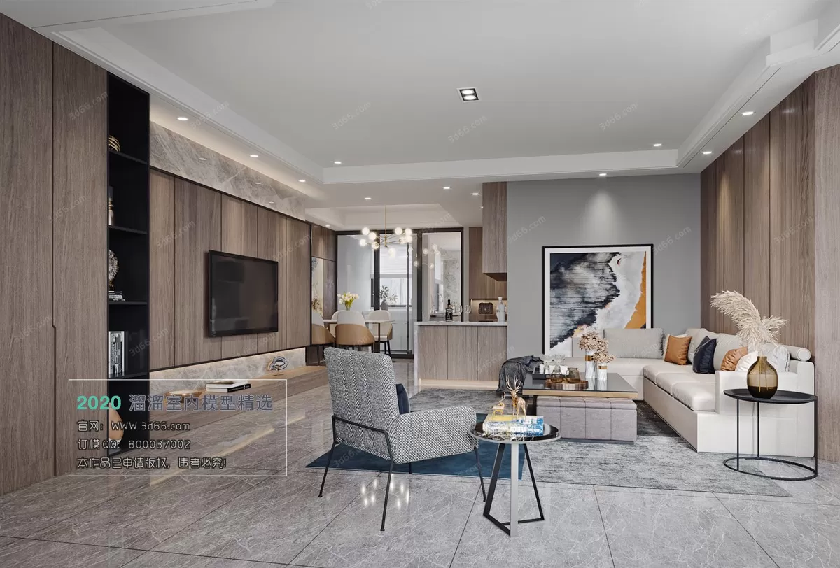 LIVING ROOM - MODERN STYLE - 3D MODELS