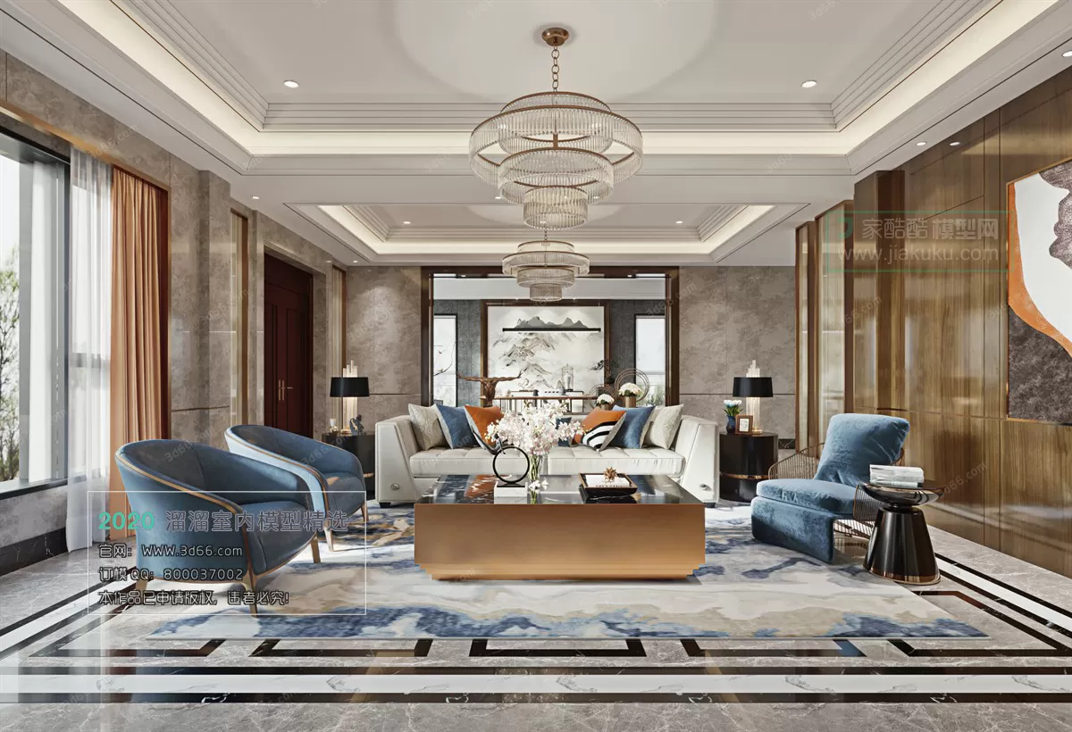 LIVING ROOM - MODERN STYLE - 3D MODELS