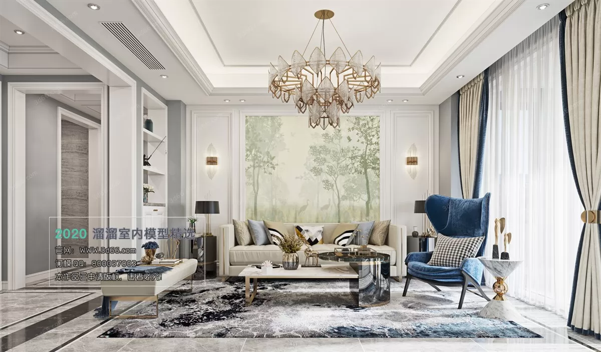 LIVING ROOM - MODERN STYLE - 3D MODELS