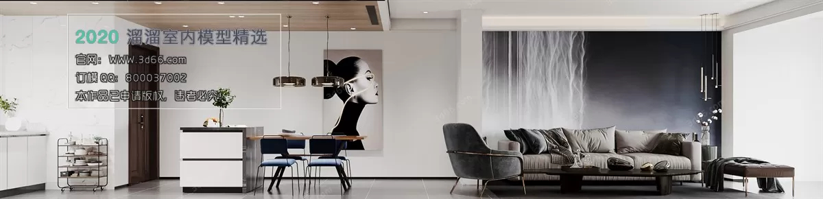 LIVING ROOM - MODERN STYLE - 3D MODELS