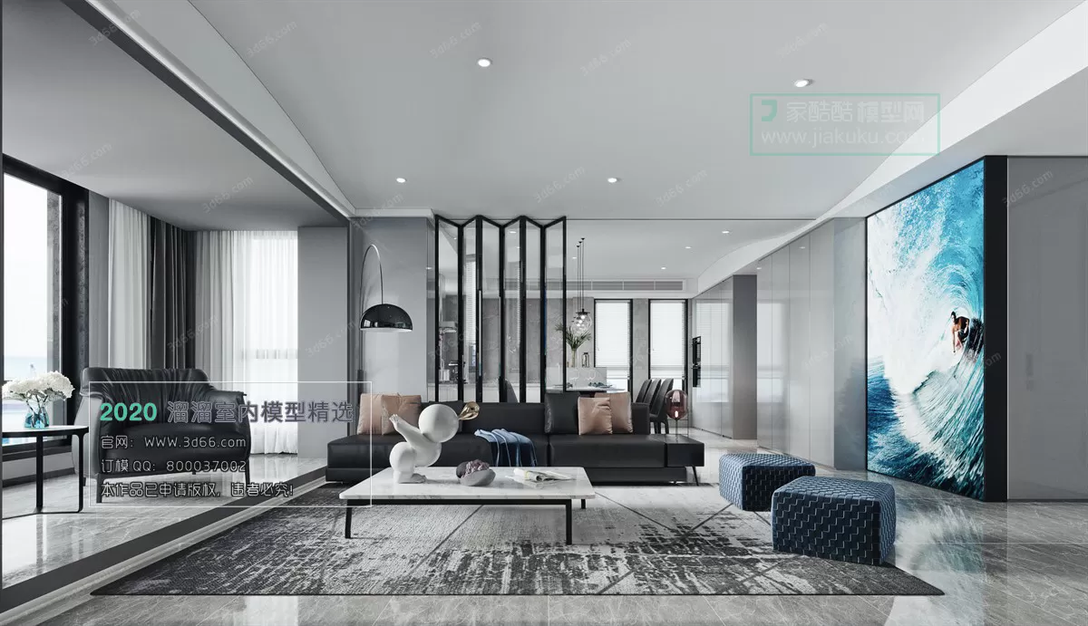 LIVING ROOM - MODERN STYLE - 3D MODELS