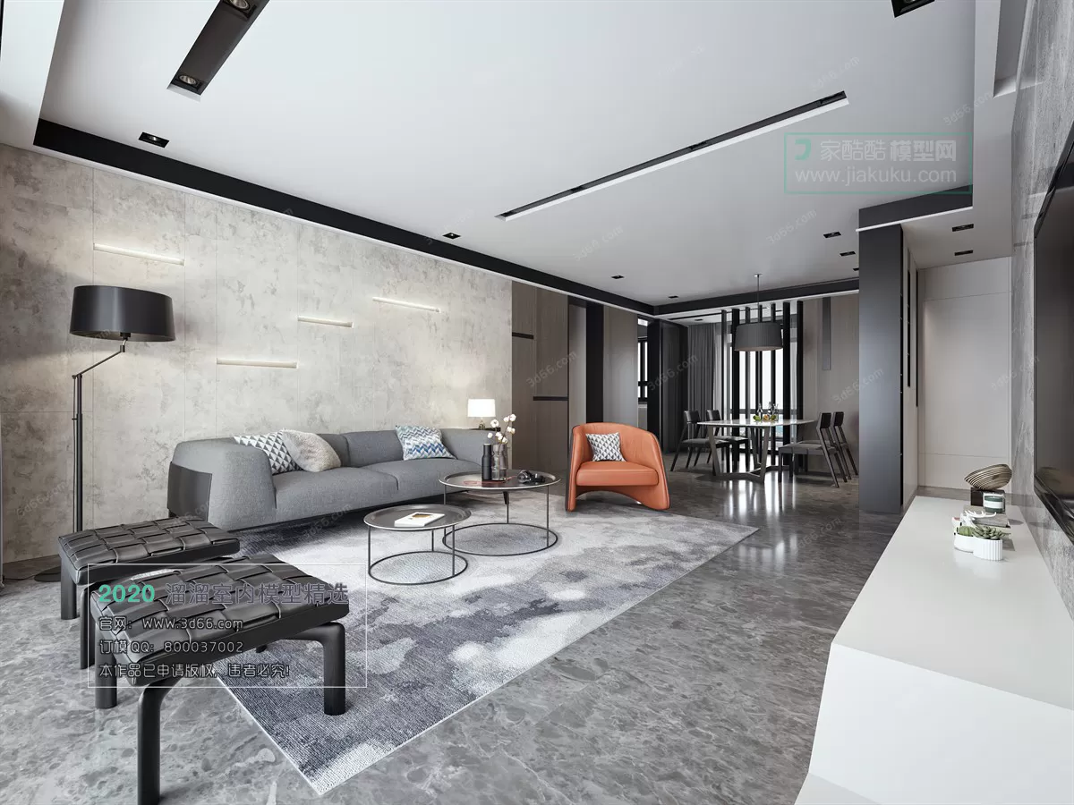 LIVING ROOM - MODERN STYLE - 3D MODELS