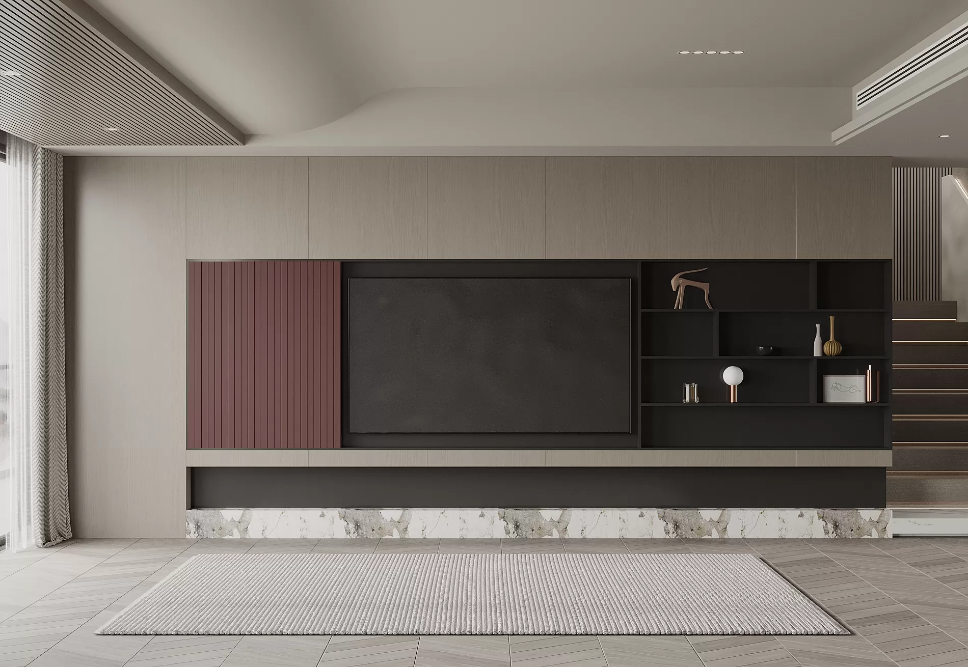 LIVING ROOM - MODERN STYLE - 3D SCENE - 003