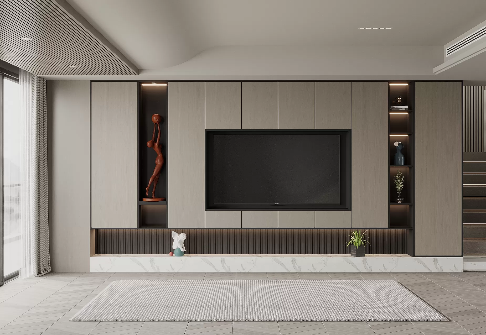 LIVING ROOM - MODERN STYLE - 3D SCENE - 004