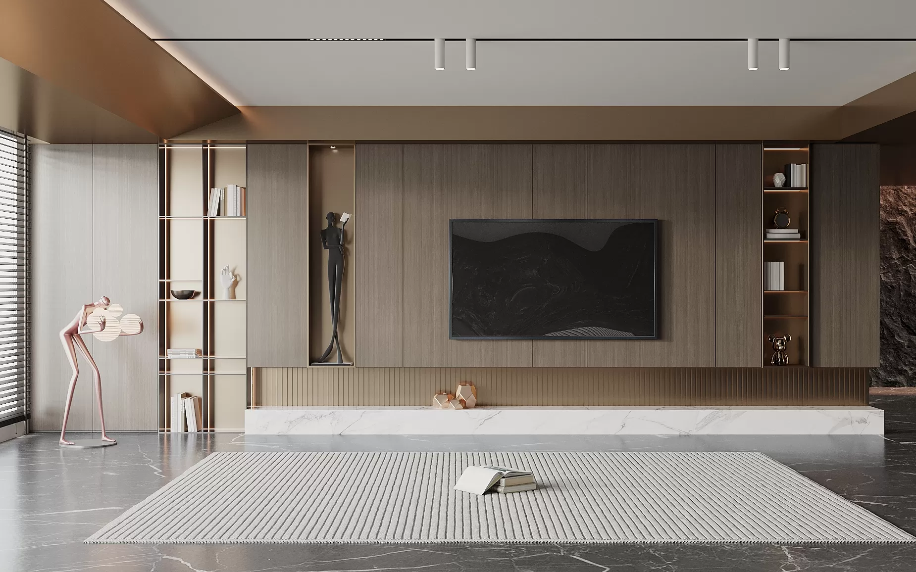 LIVING ROOM - MODERN STYLE - 3D SCENE - 007