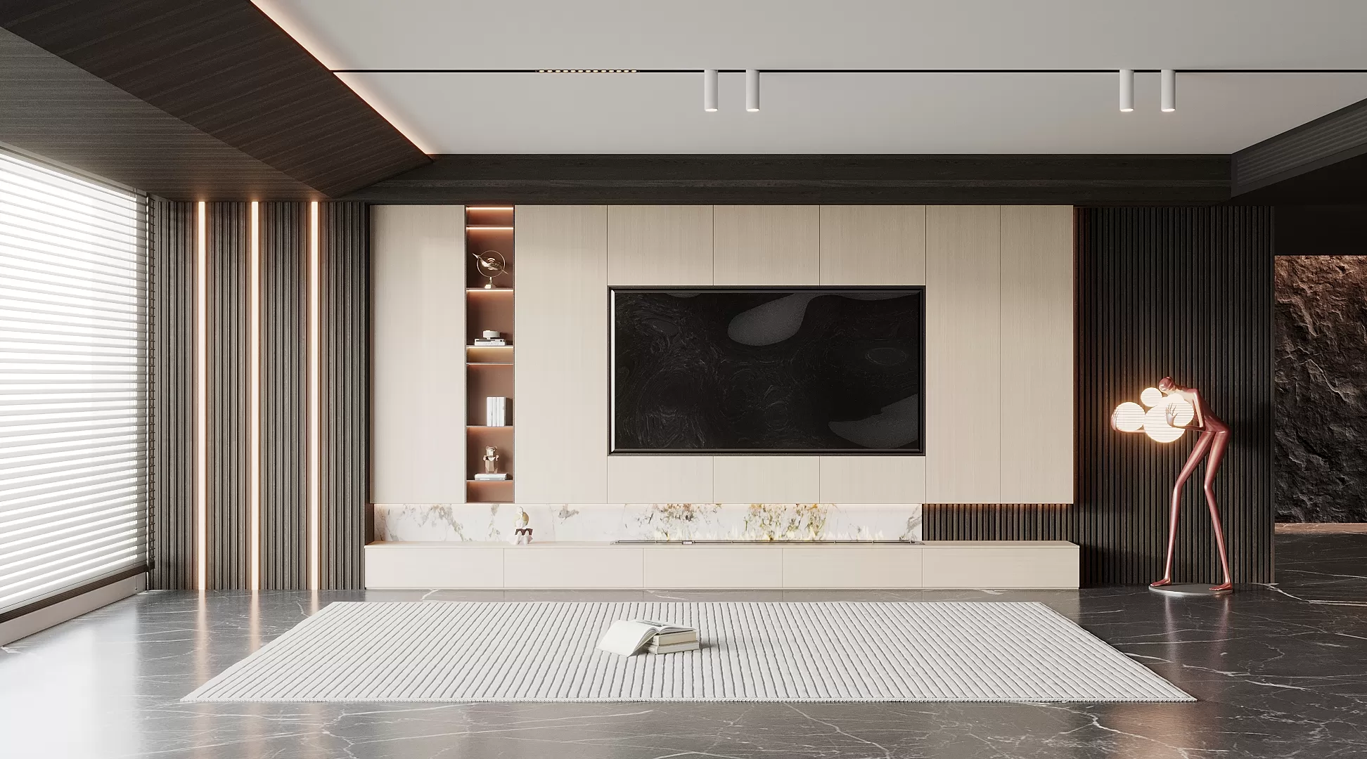 LIVING ROOM - MODERN STYLE - 3D SCENE - 012