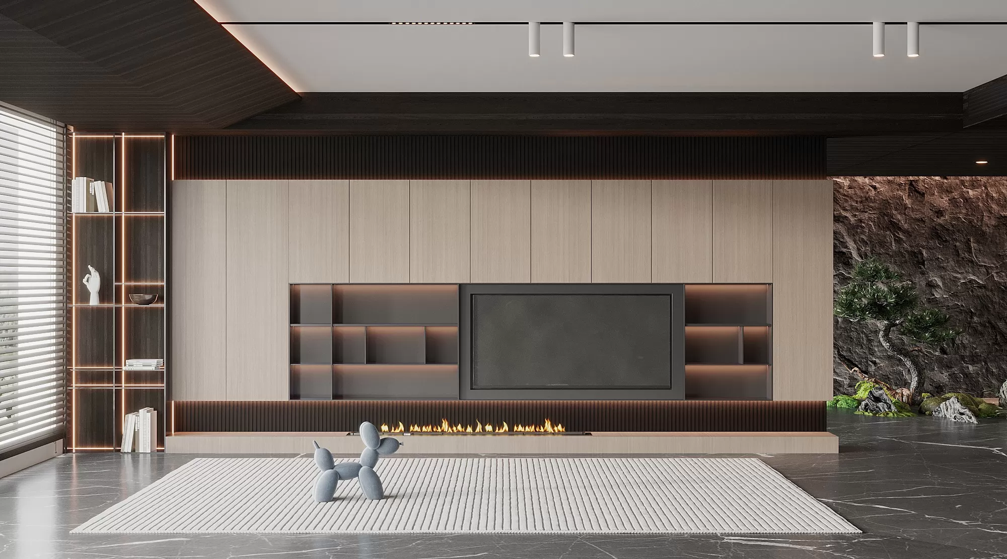 LIVING ROOM - MODERN STYLE - 3D SCENE - 018