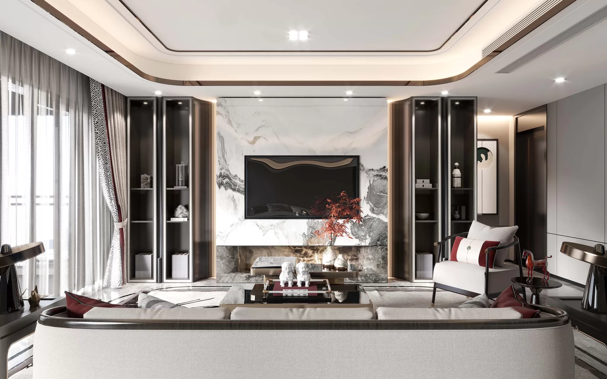 LIVING ROOM - MODERN STYLE - 3D SCENE - 021