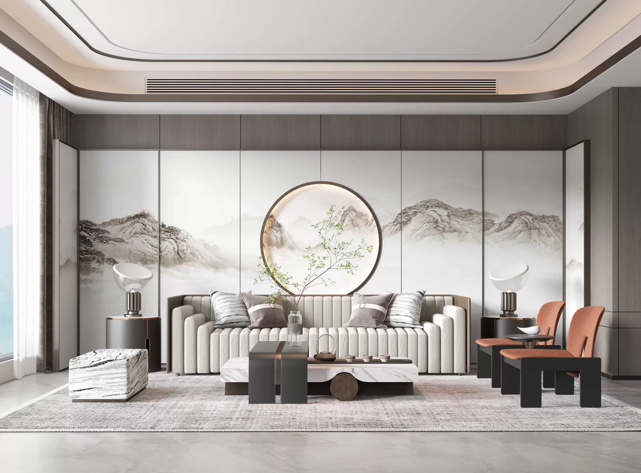 LIVING ROOM - MODERN STYLE - 3D SCENE - 026