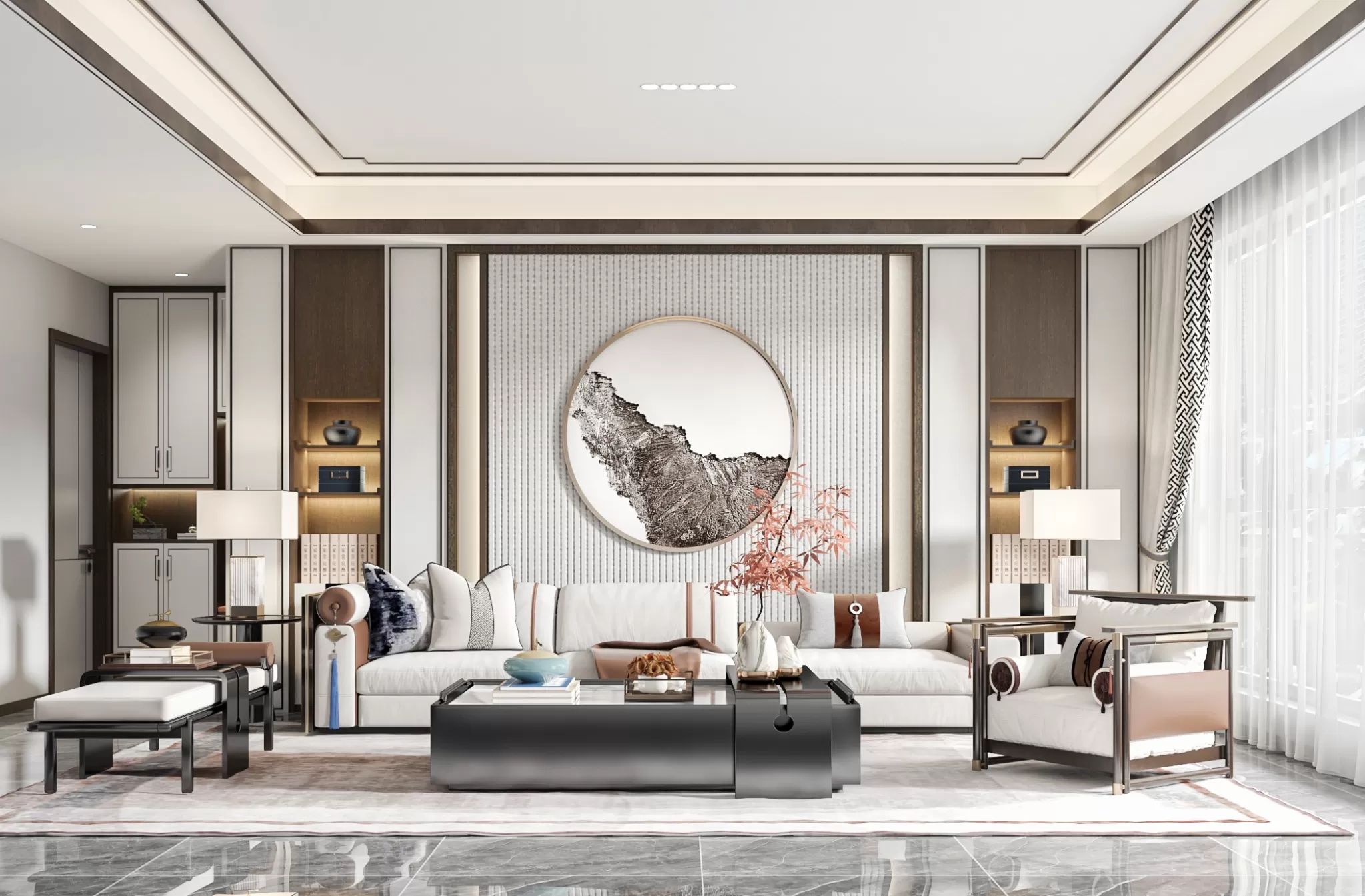 LIVING ROOM - MODERN STYLE - 3D SCENE - 029