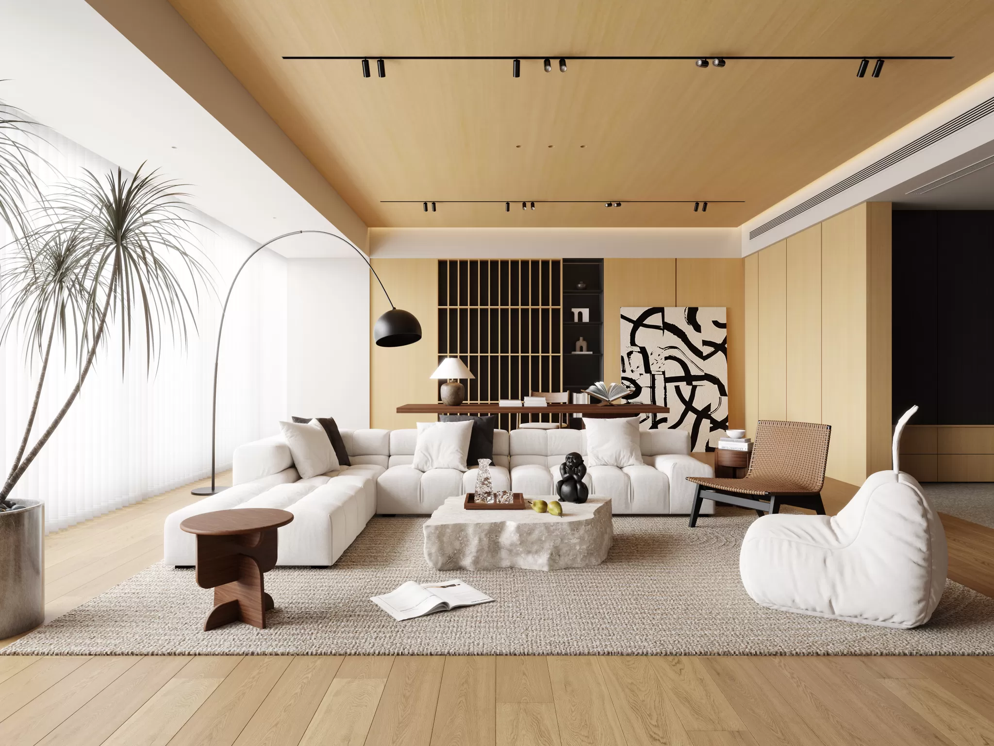 LIVING ROOM - MODERN STYLE - 3D SCENE - 041