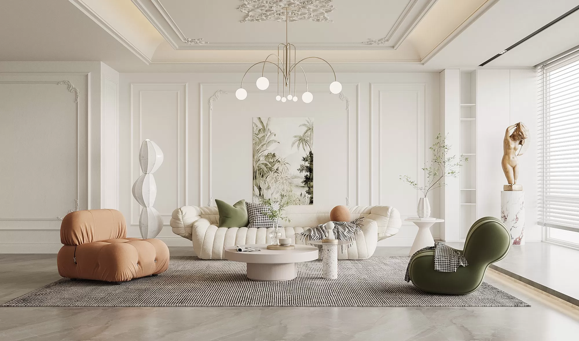 LIVING ROOM - MODERN STYLE - 3D SCENE - 042