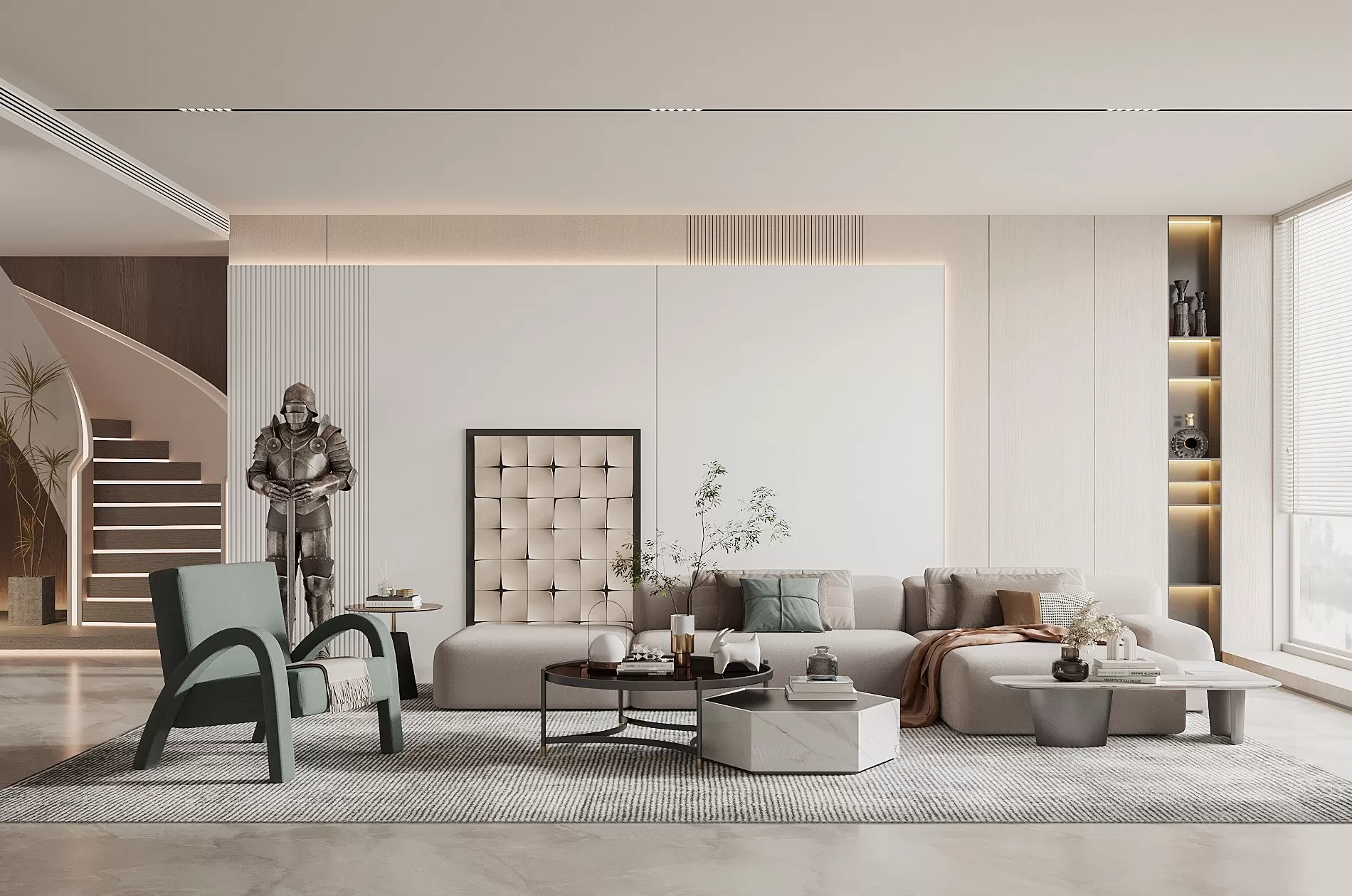 LIVING ROOM - MODERN STYLE - 3D SCENE - 046