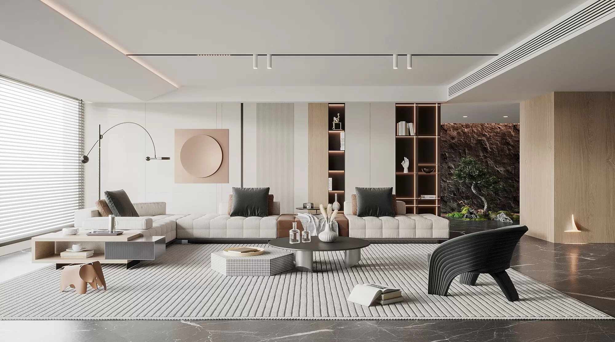 LIVING ROOM - MODERN STYLE - 3D SCENE - 047