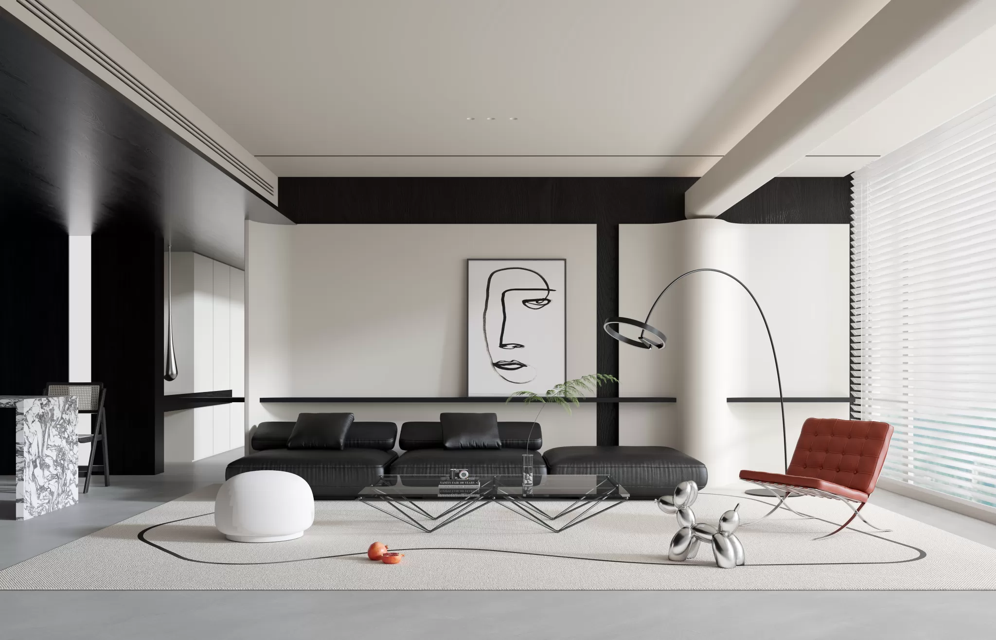 LIVING ROOM - MODERN STYLE - 3D SCENE - 052