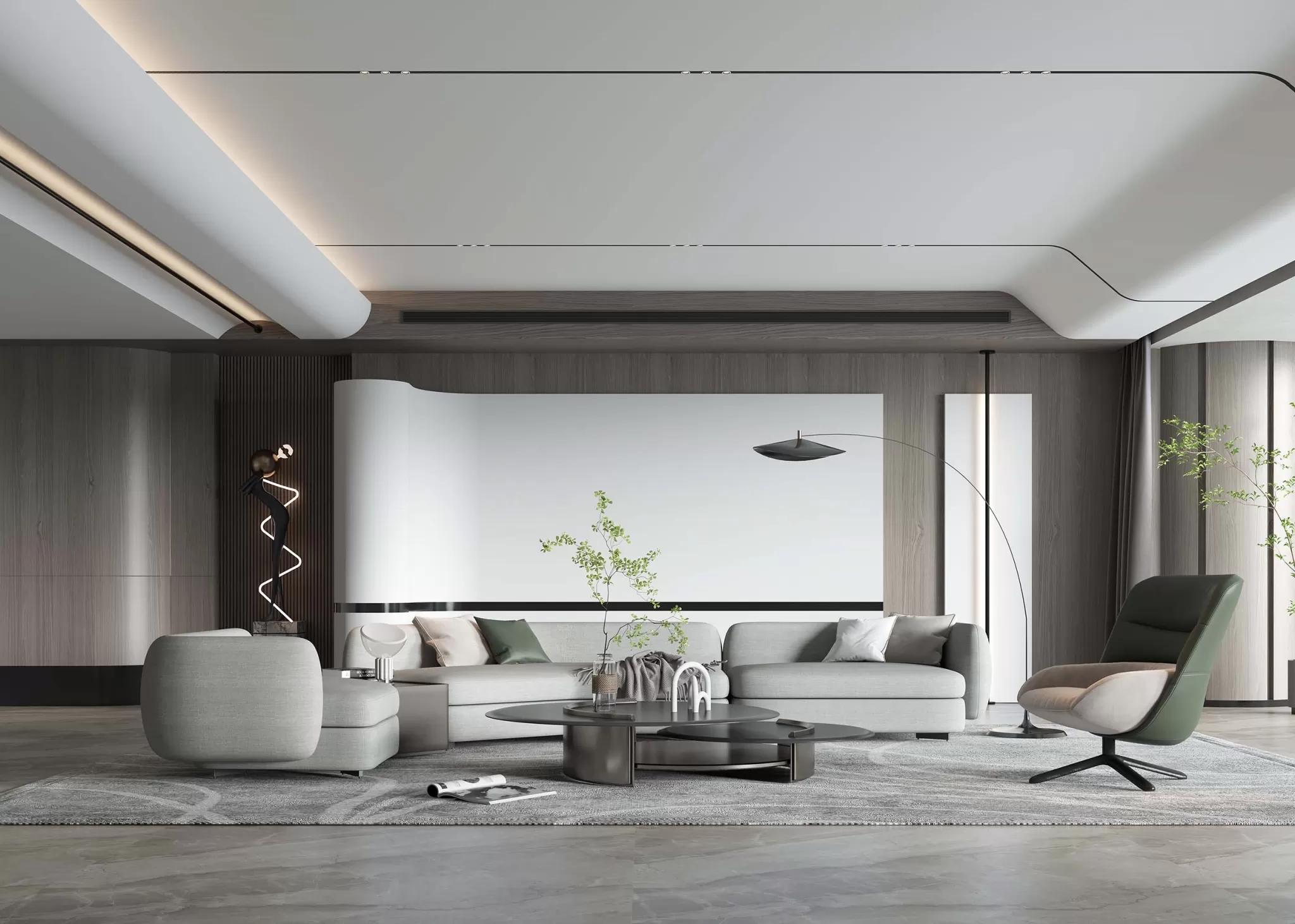 LIVING ROOM - MODERN STYLE - 3D SCENE - 062