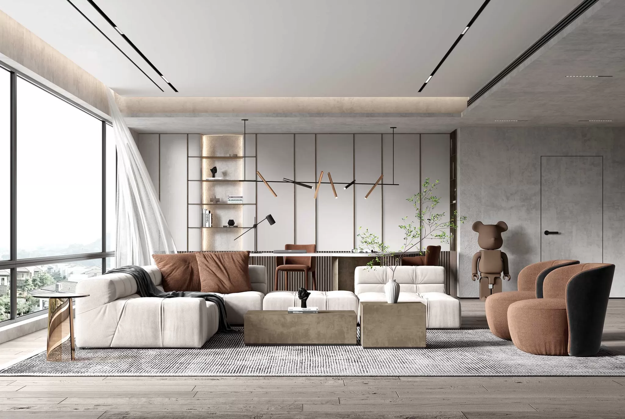 LIVING ROOM - MODERN STYLE - 3D SCENE - 068