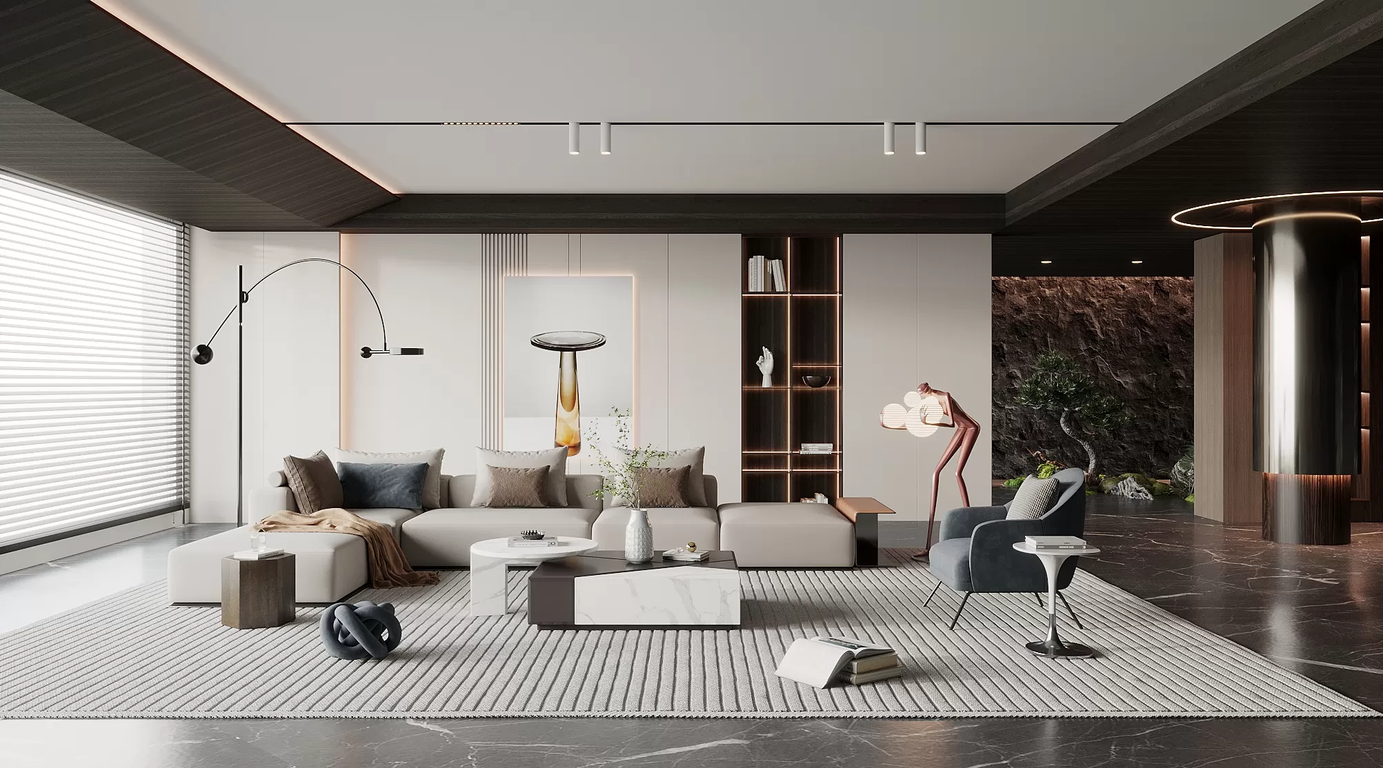 LIVING ROOM - MODERN STYLE - 3D SCENE - 070