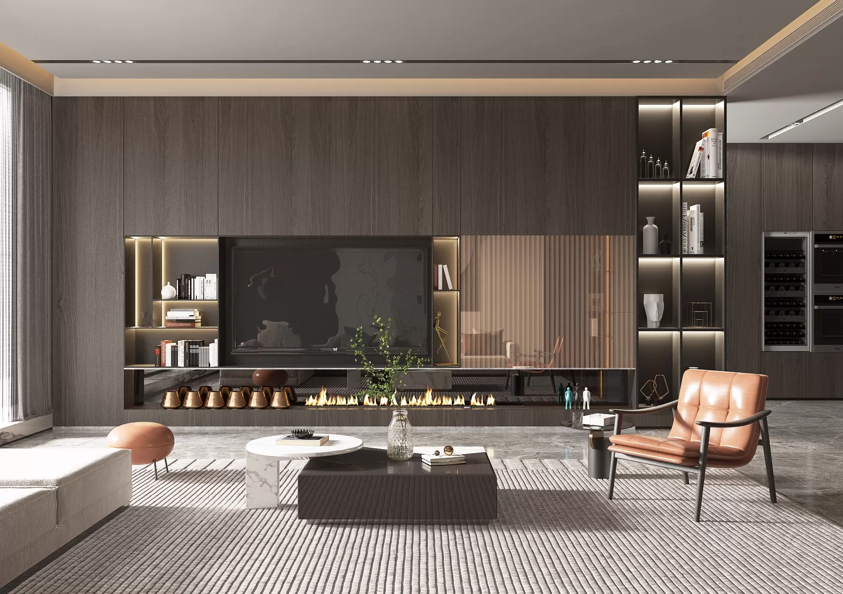 LIVING ROOM - MODERN STYLE - 3D SCENE - 082