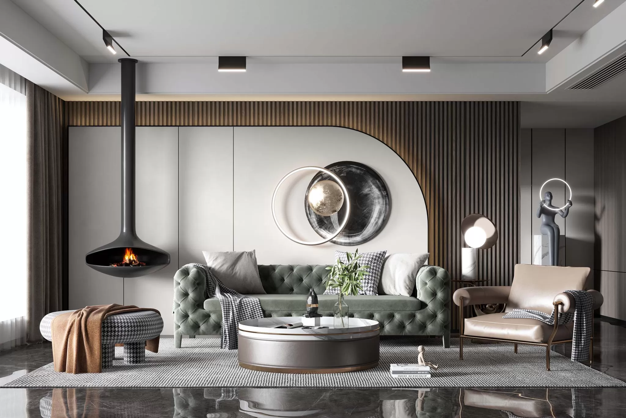 LIVING ROOM - MODERN STYLE - 3D SCENE - 089