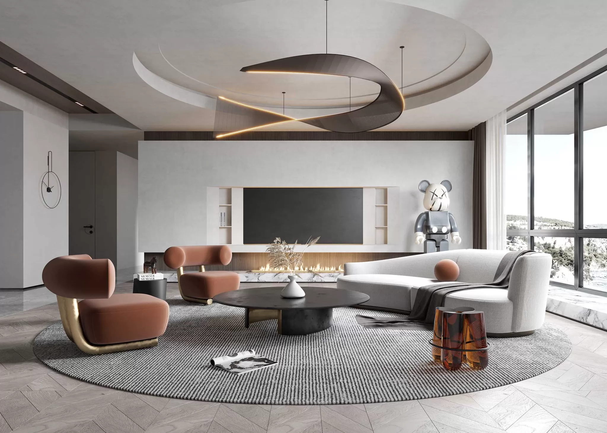 LIVING ROOM - MODERN STYLE - 3D SCENE - 093