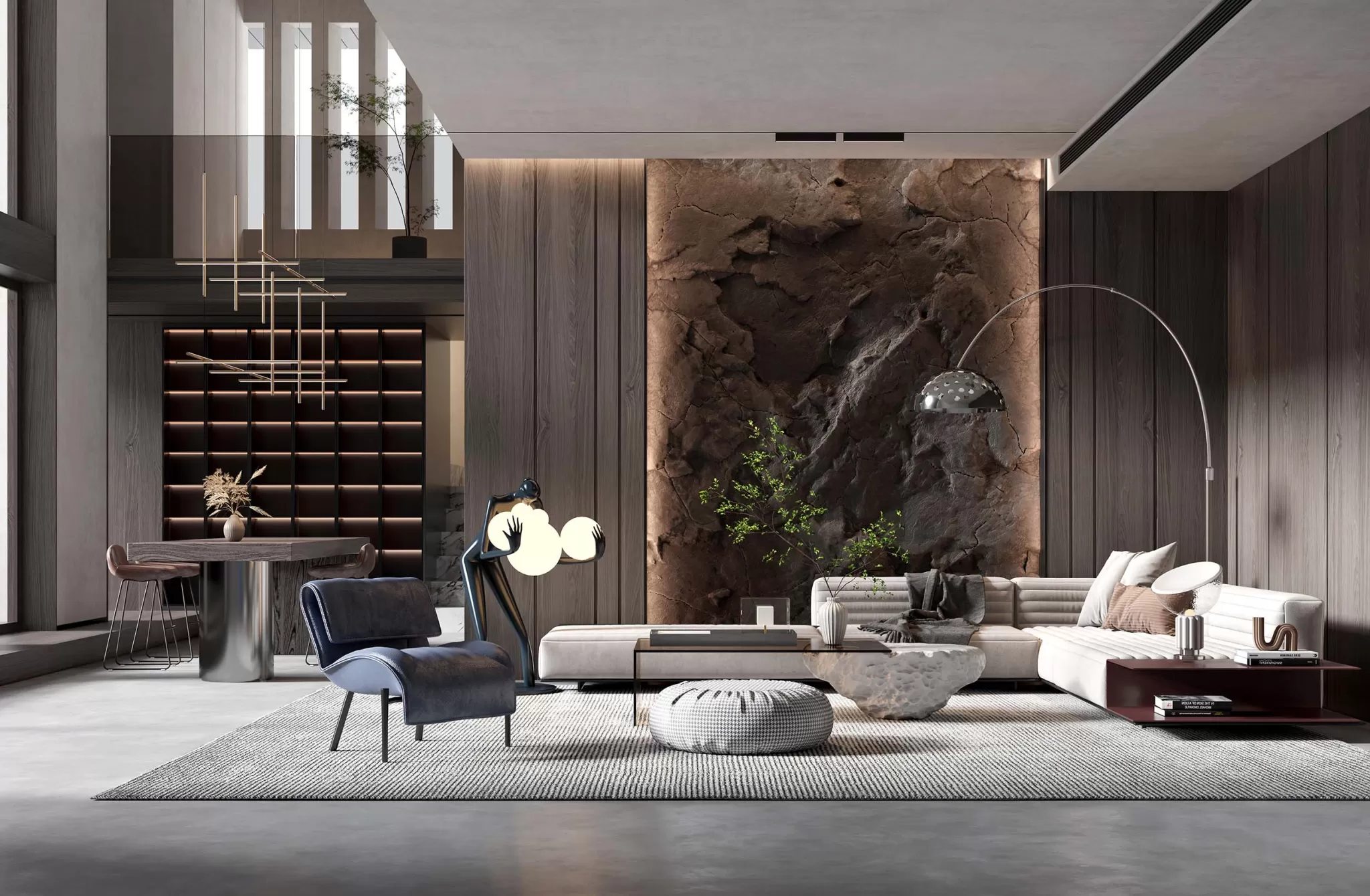 LIVING ROOM - MODERN STYLE - 3D SCENE - 094